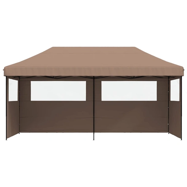Pop-up парти шатра 5,8 x 2,9 м кафява — оксфорд с PVC — 3 стени — стомана - Image 3