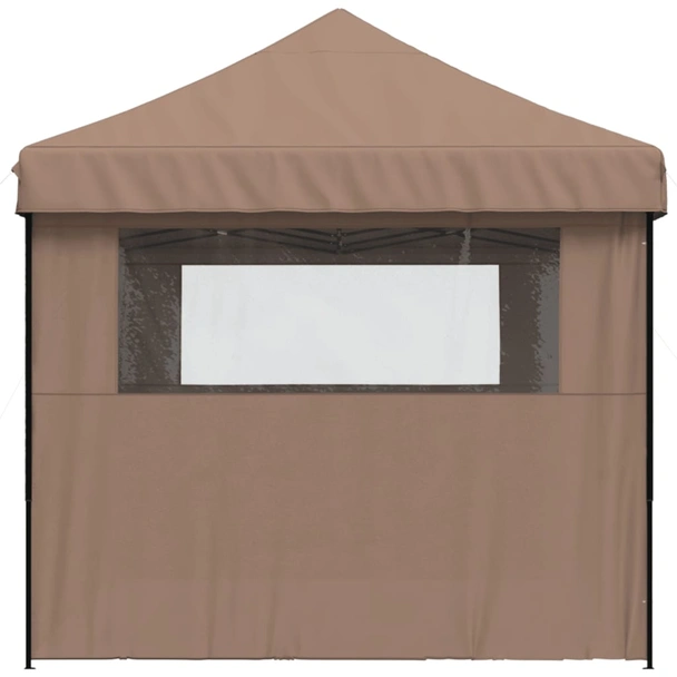 Pop-up парти шатра 5,8 x 2,9 м кафява — оксфорд с PVC — 3 стени — стомана - Image 5