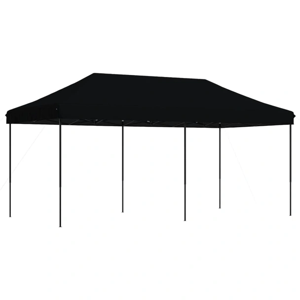 Pop-up парти шатра 5,8 x 2,9 м черна — оксфорд с PVC — стоманена рамка - Image 2