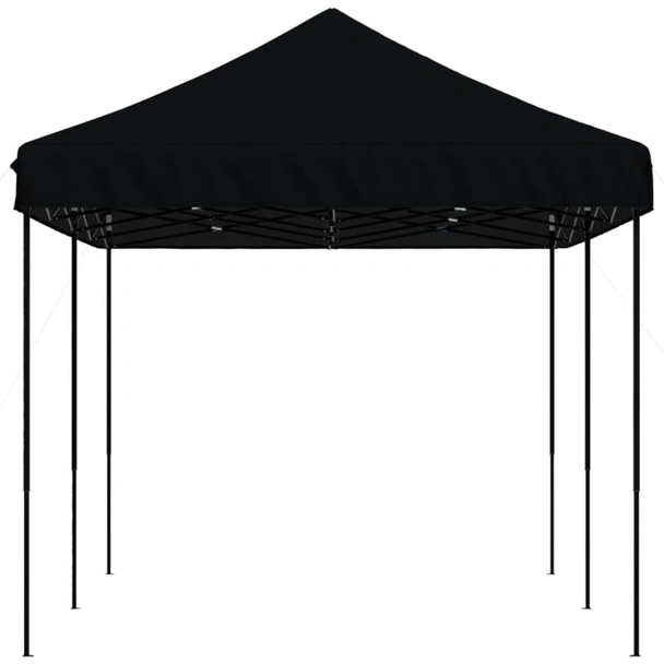 Pop-up парти шатра 5,8 x 2,9 м черна — оксфорд с PVC — стоманена рамка - Image 5