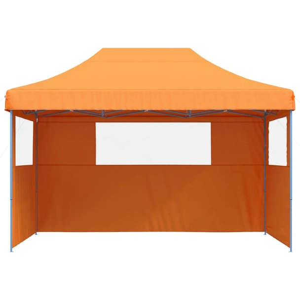 Pop-up парти шатра 4,1 x 2,8 м оранжева — оксфорд с PVC — 3 стени — стомана - Image 3