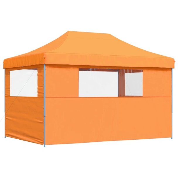 Pop-up парти шатра 4,1 x 2,8 м оранжева — оксфорд с PVC — 3 стени — стомана - Image 5