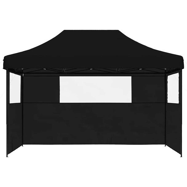 Pop-up парти шатра 4,1 x 2,8 м черна — оксфорд с PVC — 3 стени — стомана - Image 3