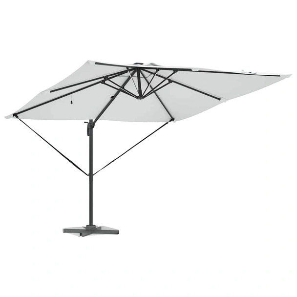 Плажен чадър 2.9 x 2.8 x 2.7 м пясъчен — полиестер — с LED — алуминиева рамка - Image 3