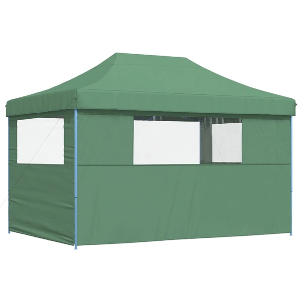 Pop-up парти шатра 4,1 x 2,8 м зелена — оксфорд с PVC — 3 стени — стомана - Image 5