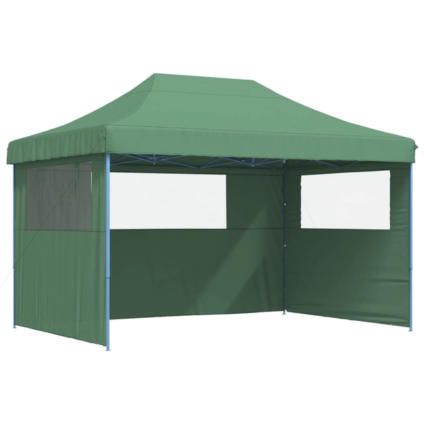 Pop-up парти шатра 4,1 x 2,8 м зелена — оксфорд с PVC — 3 стени — стомана - Image 2