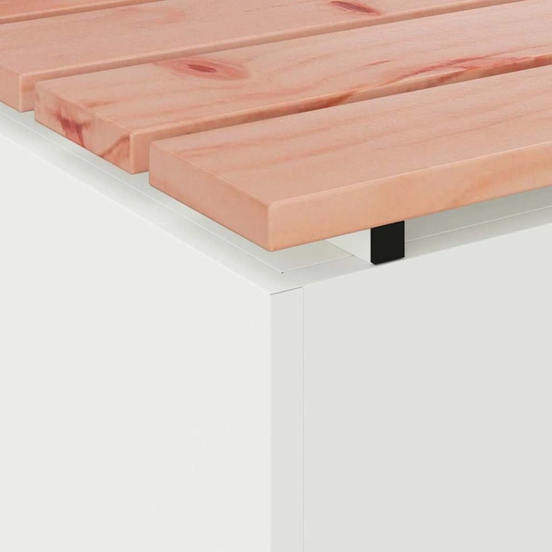 Градинска пейка 60x40x43 см бяла — стомана — лакирана - Image 7