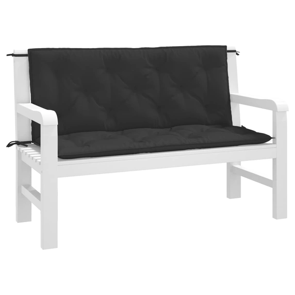 Възглавници за пейки 2 бр 120x50x7 см черно — оксфорд плат - Image 3