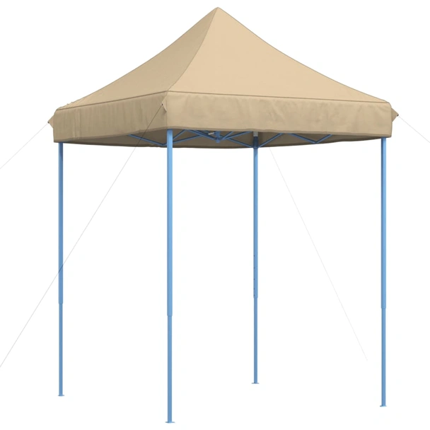 Pop-up парти шатра 2 x 2 м бежова — оксфорд с PVC — стоманена рамка - Image 5