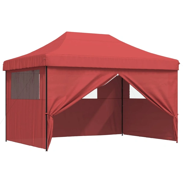 Pop-up парти шатра 4,1 x 2,8 м бордо — оксфорд с PVC — 4 стени — стомана - Image 7