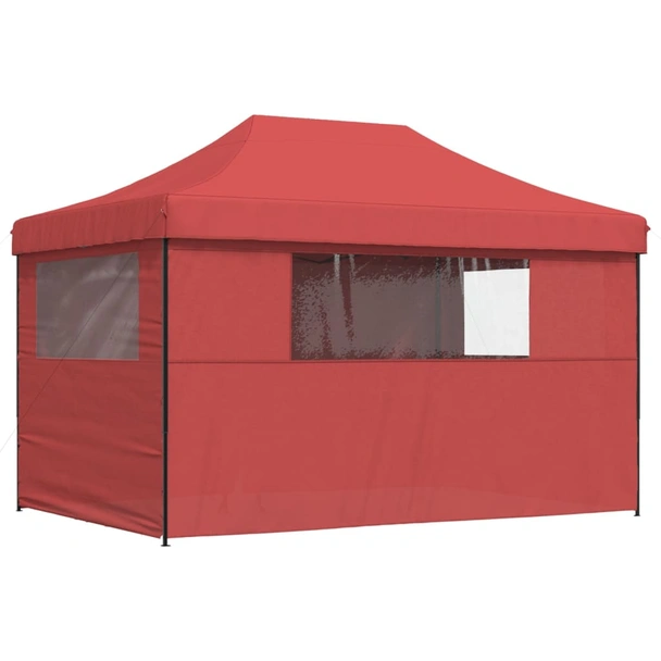 Pop-up парти шатра 4,1 x 2,8 м бордо — оксфорд с PVC — 4 стени — стомана - Image 5