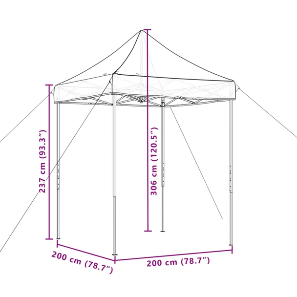 Pop-up парти шатра 2 x 2 м теракота — оксфорд с PVC — стоманена рамка - Image 9