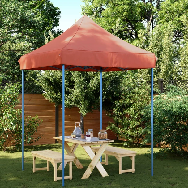 Pop-up парти шатра 2 x 2 м теракота — оксфорд с PVC — стоманена рамка