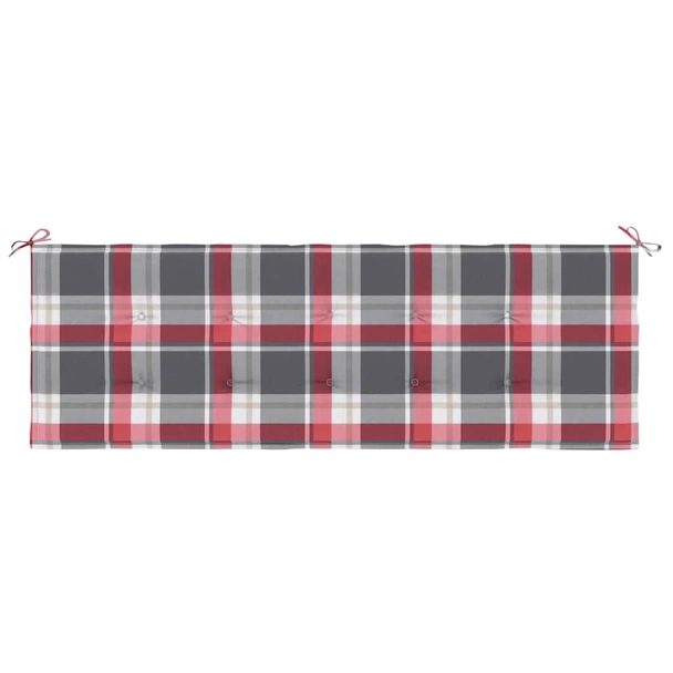 Възглавница за пейка 150x50x4 см червено каре — оксфорд плат - Image 4