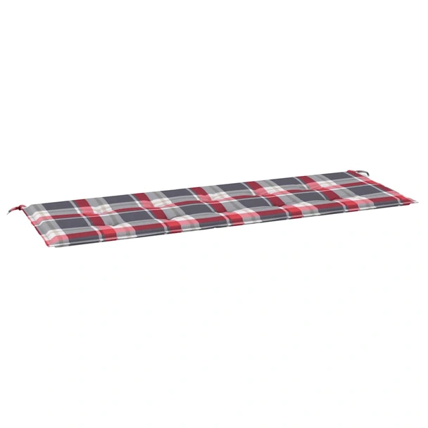 Възглавница за пейка 150x50x4 см червено каре — оксфорд плат - Image 2