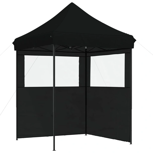 Pop-up парти шатра 2 x 2 м черна — оксфорд с PVC — 2 стени — стомана - Image 2
