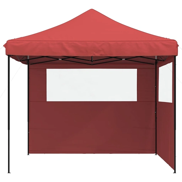 Pop-up парти шатра 2,9 x 2,9 м бордо — оксфорд с PVC — 2 стени — стомана - Image 3