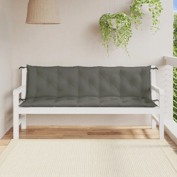Възглавници за пейка 180x50x7 см меланж тъмносиви — 2 бр - Image 3