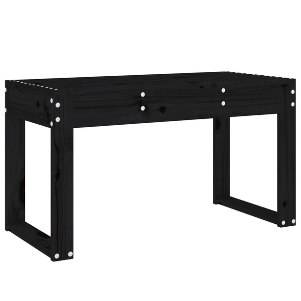 Градинска пейка 80×38×45 см черна — борово дърво масив - Image 2
