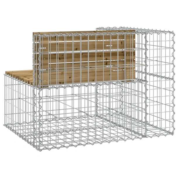 Градинска пейка 92x71x65,5 см — импрегниран бор — с габион - Image 5