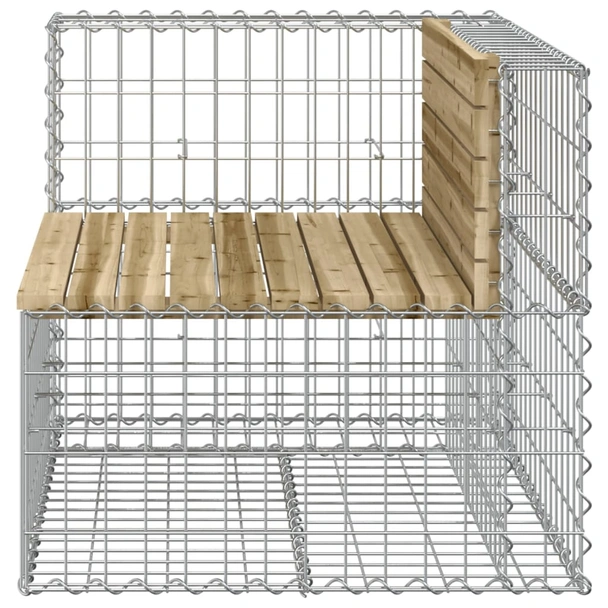 Градинска пейка 92x71x65,5 см — импрегниран бор — с габион - Image 4