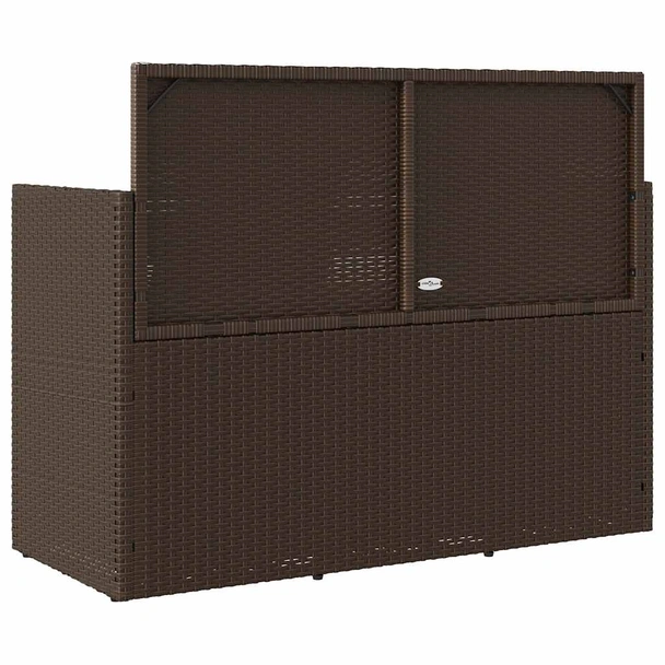 Пейка за съхранение 120×50×90,5 см кафява — PE ратан — с възглавница - Image 6
