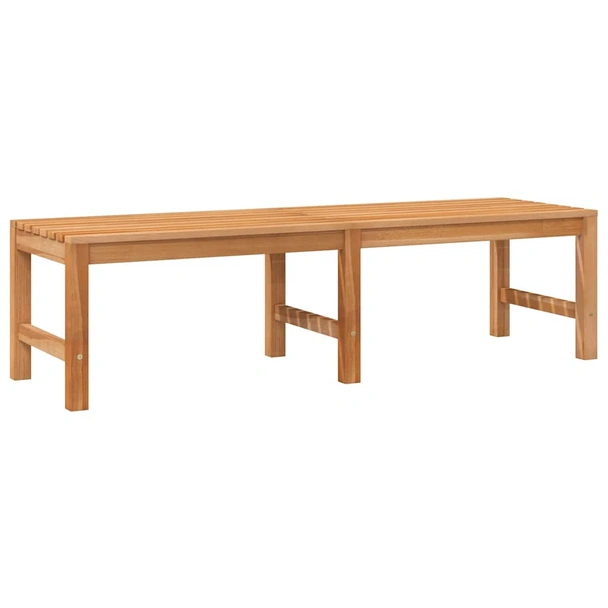 Градинска пейка 150x40x45 см кафява — тиково дърво масив — без облегалка - Image 2