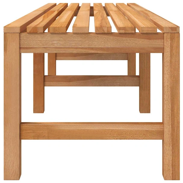 Градинска пейка 150x40x45 см кафява — тиково дърво масив — без облегалка - Image 5