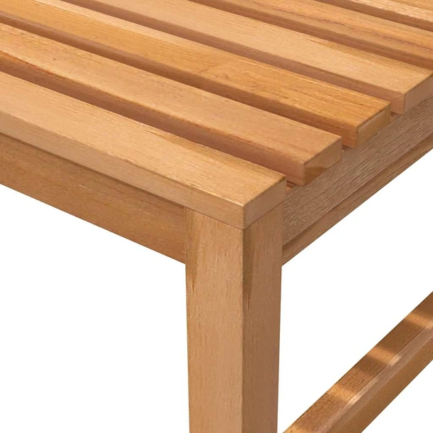 Градинска пейка 150x40x45 см кафява — тиково дърво масив — без облегалка - Image 6