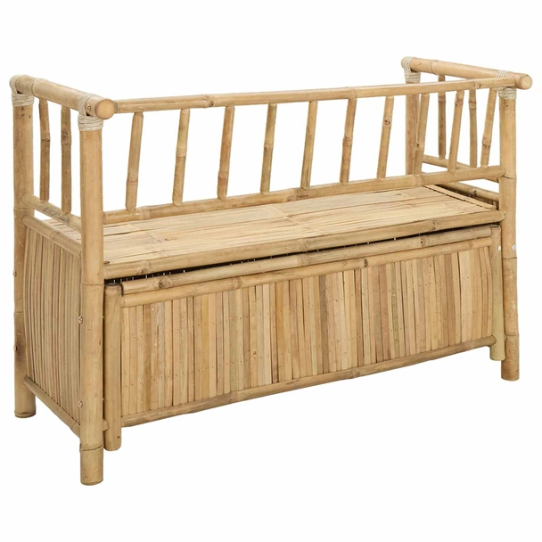 Пейка за съхранение 110 × 47 × 80 см — бамбук — с ракла под седалката - Image 6