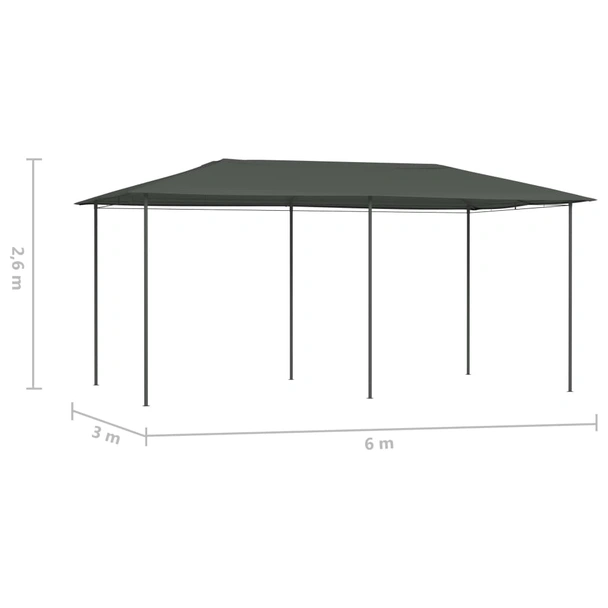 Шатра 3 x 5,3 м антрацит — текстил 160 г/м² — стоманена рамка - Image 4