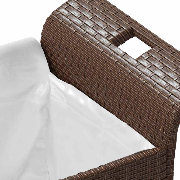 Пейка за съхранение 116×46×57 см кафява — PE ратан — с PVC подплата - Image 7