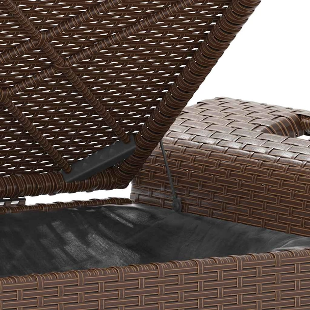 Пейка за съхранение 116×46×57 см кафява — PE ратан — с PVC подплата - Image 8