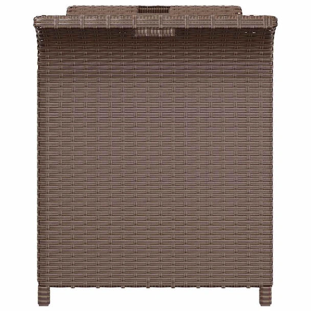Пейка за съхранение 116×46×57 см кафява — PE ратан — с PVC подплата - Image 5