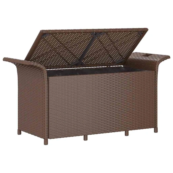 Пейка за съхранение 116×46×57 см кафява — PE ратан — с PVC подплата - Image 6