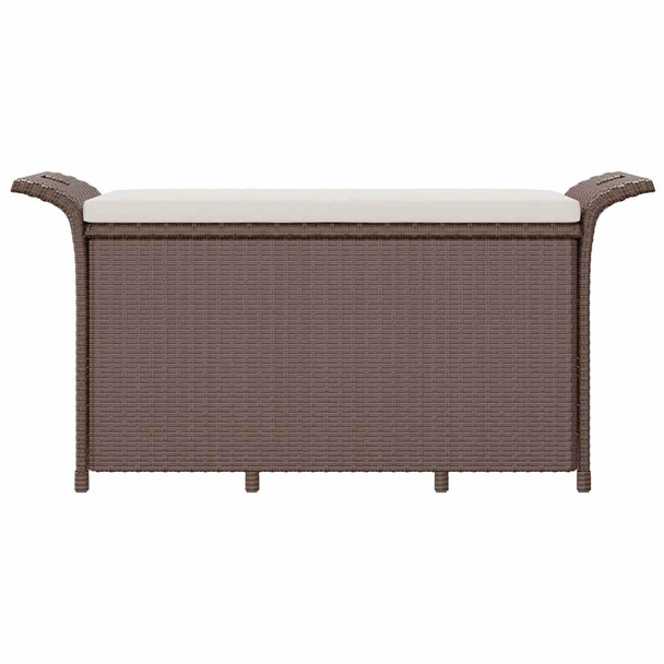 Пейка за съхранение 116×46×57 см кафява — PE ратан — с PVC подплата - Image 4