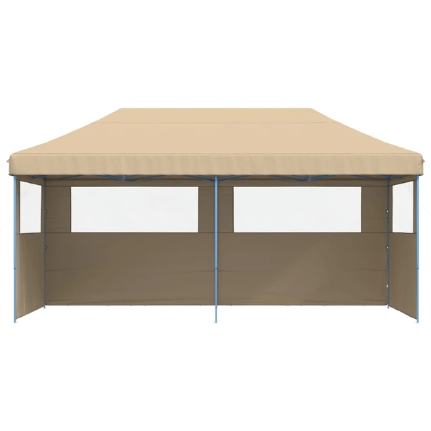 Pop-up парти шатра 5,8 x 2,9 м бежова — оксфорд с PVC — 3 стени — стомана - Image 3