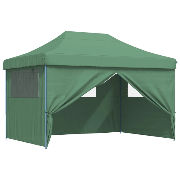 Pop-up парти шатра 4,1 x 2,8 м зелена — оксфорд с PVC — 4 стени — стомана - Image 8