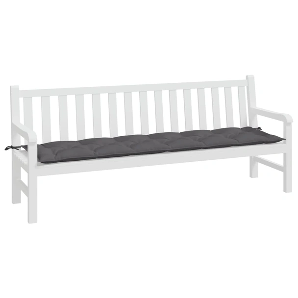 Възглавница за пейка 200x50x7 см антрацит — оксфорд плат - Image 3