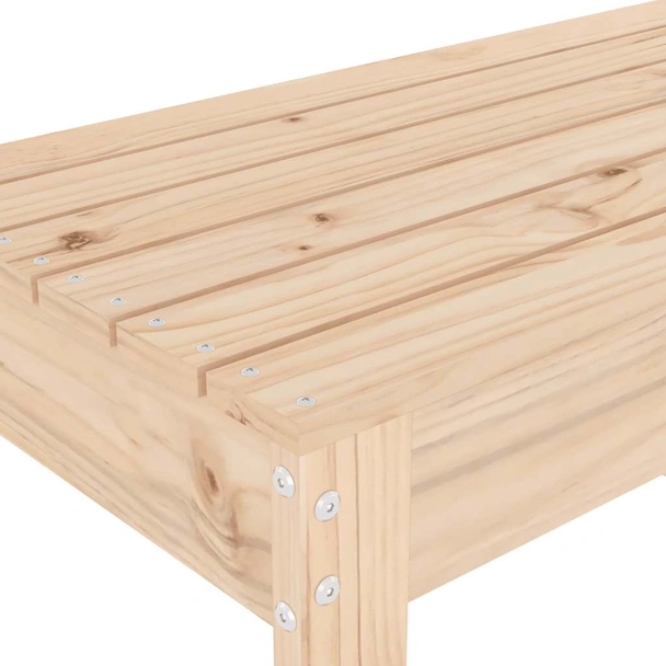 Градинска пейка 110×38×45 см кафява — борово дърво масив - Image 6