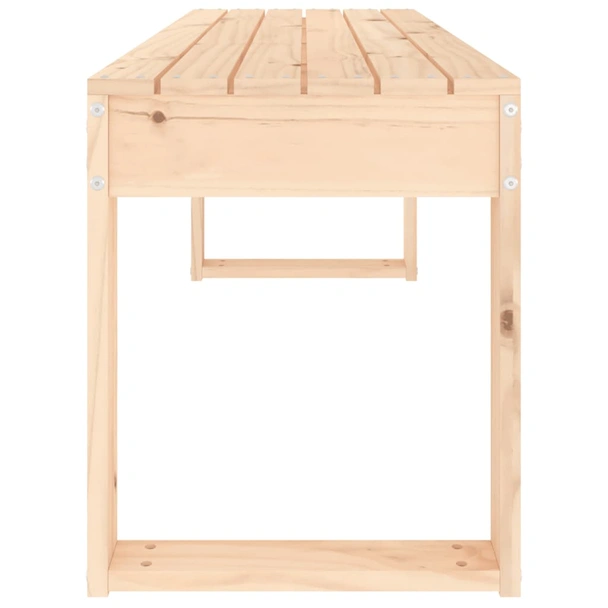 Градинска пейка 110×38×45 см кафява — борово дърво масив - Image 4