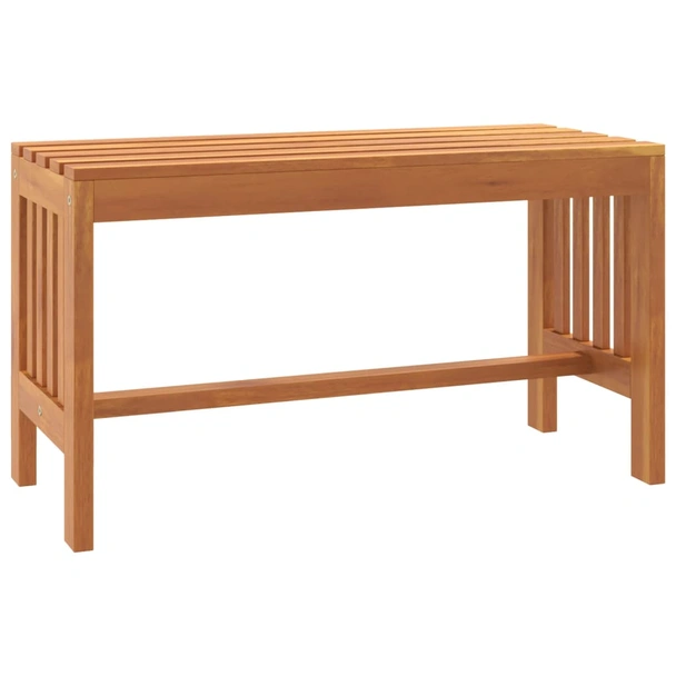 Градинска пейка 80×35×45 см — масивно евкалиптово дърво — с летви - Image 2
