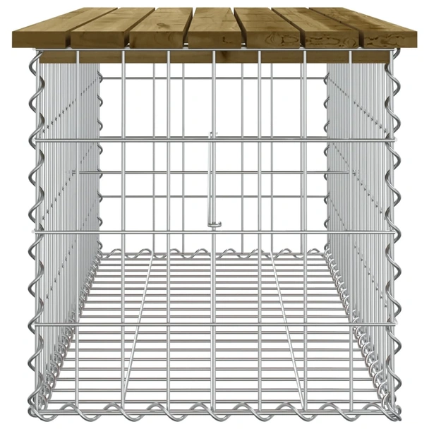 Градинска пейка 103x44x42 см — импрегниран бор — с габион - Image 4