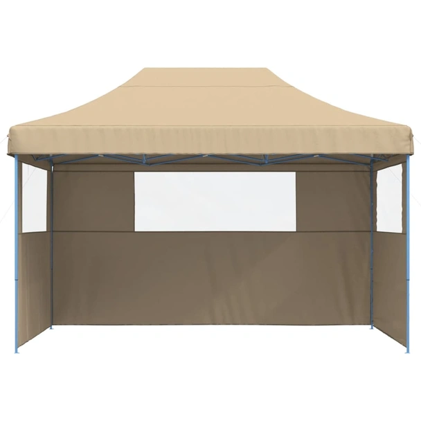 Pop-up парти шатра 4,1 x 2,8 м бежова — оксфорд с PVC — 3 стени — стомана - Image 3