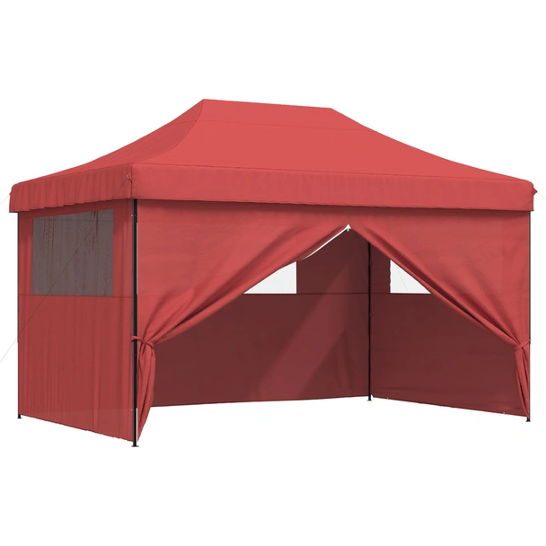 Pop-up парти шатра 4,4 x 2,9 м бордо — оксфорд с PVC — 4 стени — стомана - Image 8