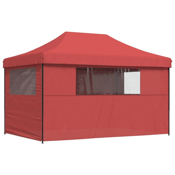 Pop-up парти шатра 4,4 x 2,9 м бордо — оксфорд с PVC — 4 стени — стомана - Image 5