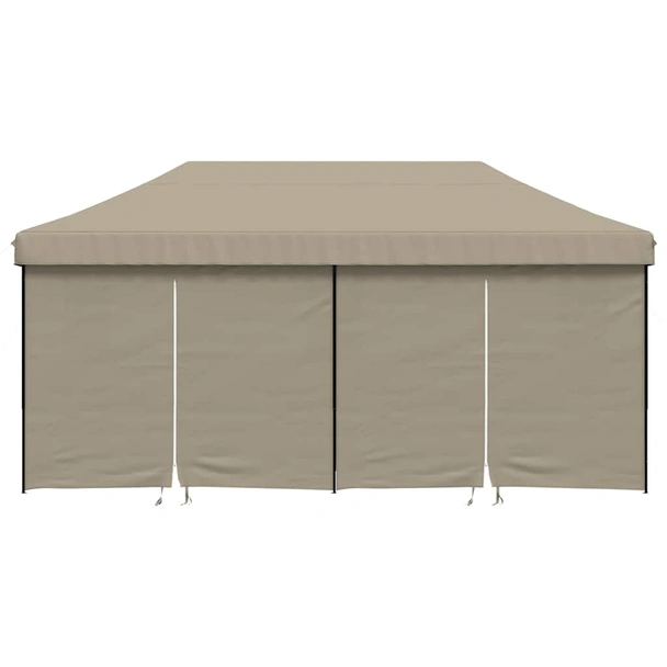 Pop-up парти шатра 5,8 x 2,9 м таупе оксфорд с PVC — 4 стени — стомана - Image 3