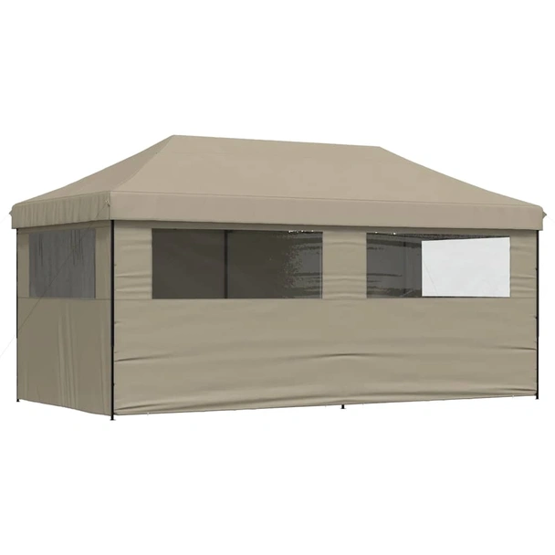 Pop-up парти шатра 5,8 x 2,9 м таупе оксфорд с PVC — 4 стени — стомана - Image 5
