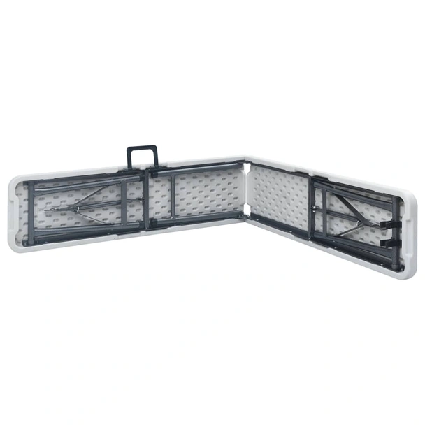 Сгъваеми градински пейки 180 см бели — HDPE — 2 бр — стоманена рамка - Image 4
