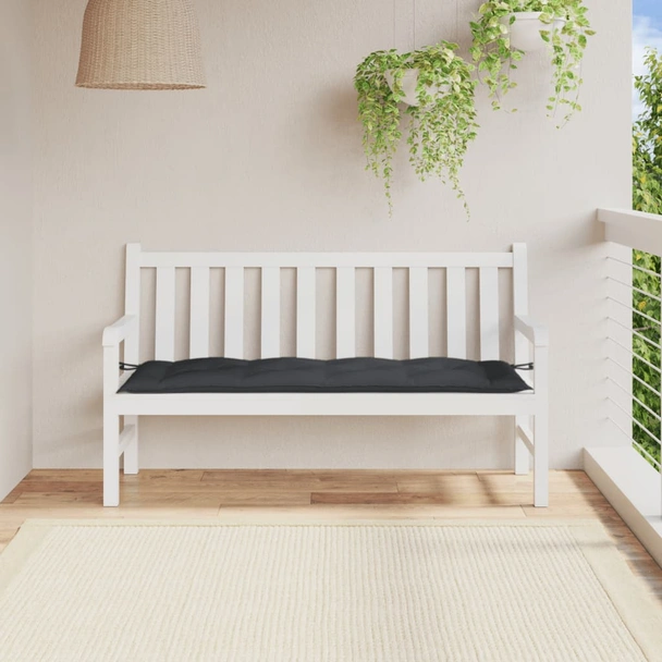 Възглавница за пейка 150x50x7 см антрацит меланж — полиестер - Image 3